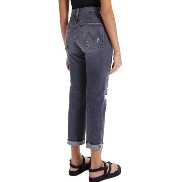 MOTHER The Scrapper Cuff Ankle Fray Jeans In Unstitched In The Dark Size 25 NWT - Picture 3 of 15